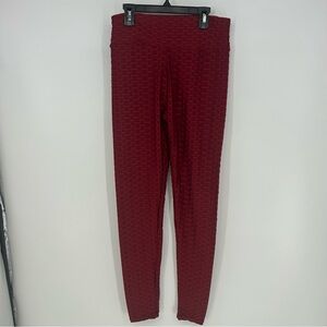 New Mix Brick Red Textured Leggings. Women’s Size X/XL.